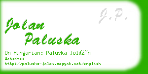 jolan paluska business card